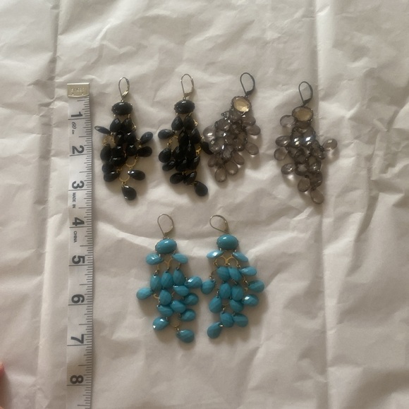 Set of 3 teardrop chandelier earrings - Picture 2 of 8